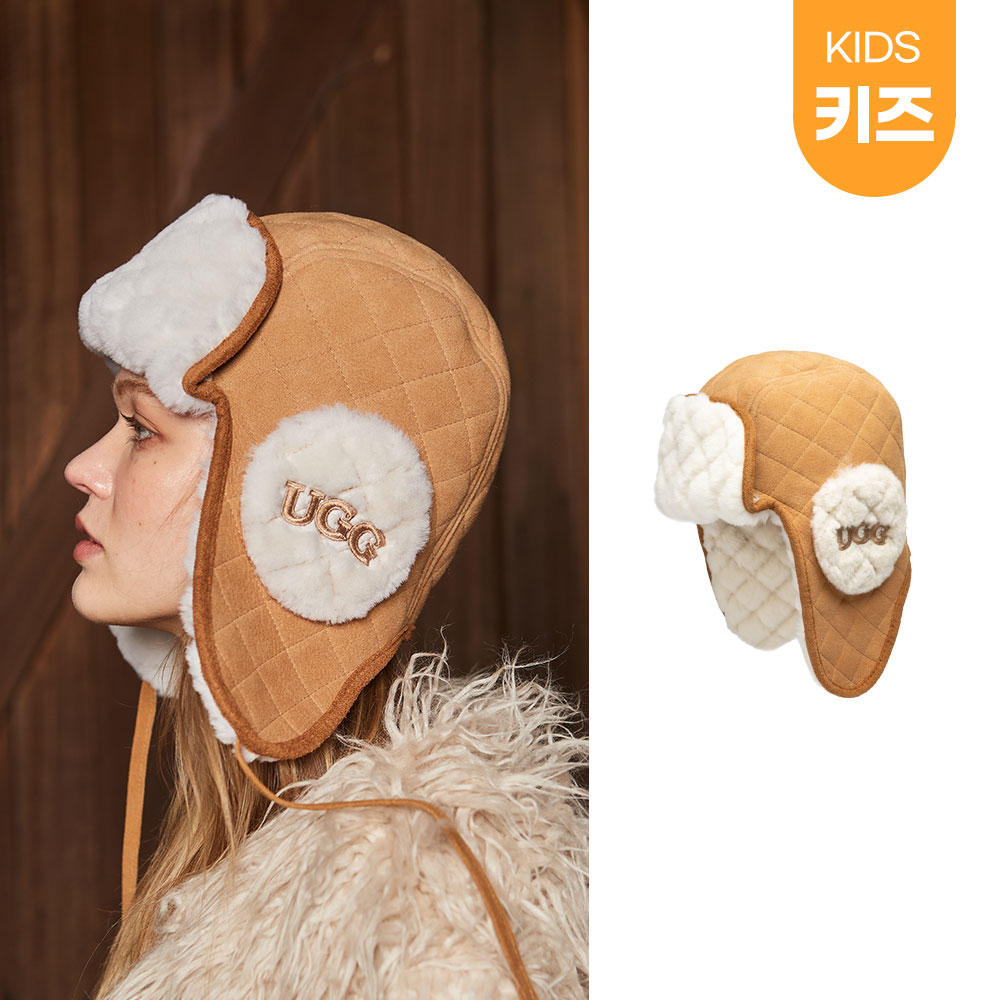 [무료배송] 호주정품 오즈웨어 어그 키즈 양가죽 트래퍼 귀마개 모자 OZWEAR UGG CS087K